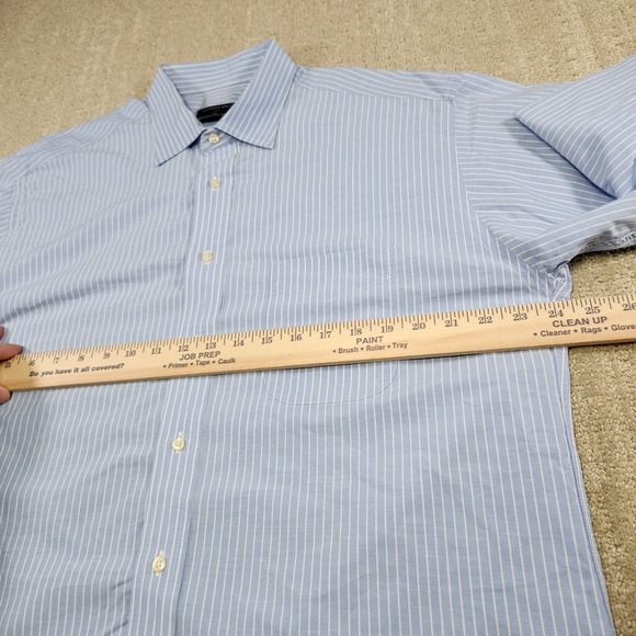 Vintage Gitman Bros Shirt Men 16.5 34 Blue Striped USA Made Lightweight Cotton - Picture 6 of 9